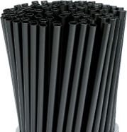 Pajitas Plastico Reutilizable Negra 200mm x 8mm (1000uds)