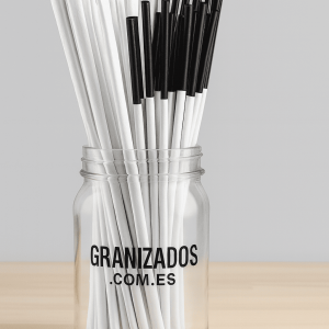 Pajitas PLA Reut Negra 200 x 6 mm ENFUNDADAS (1.000 uds)